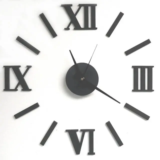 20-Inch Roman Numeral Wall Clock – Black Frame, Minimalist Analog Design 1