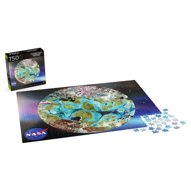 20127290 — Aerial View Of Lake Carnegie Jigsaw Puzzle, 750-Piece Foil-Enhanced Design, 20×27 Inches 2