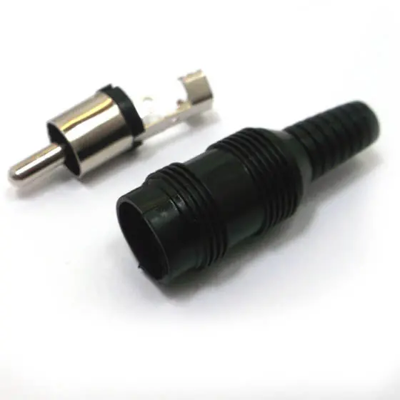 2274-0451 Black Rca Inline Plug – Plastic Housing, 2-Pack 1