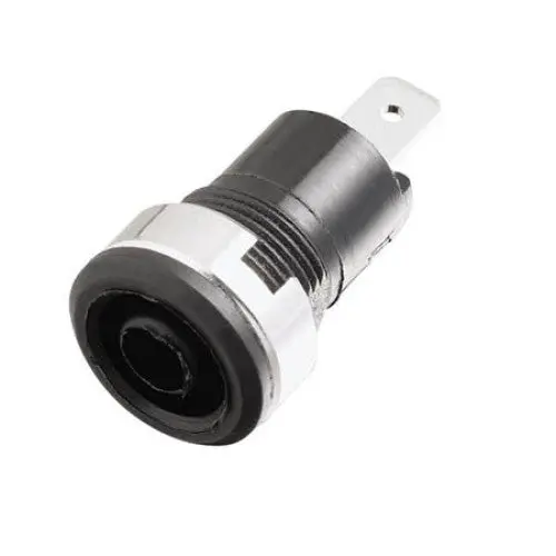 22740009 Standard Black Banana Jack – Chrome-Finished, Solid Plastic Housing 1