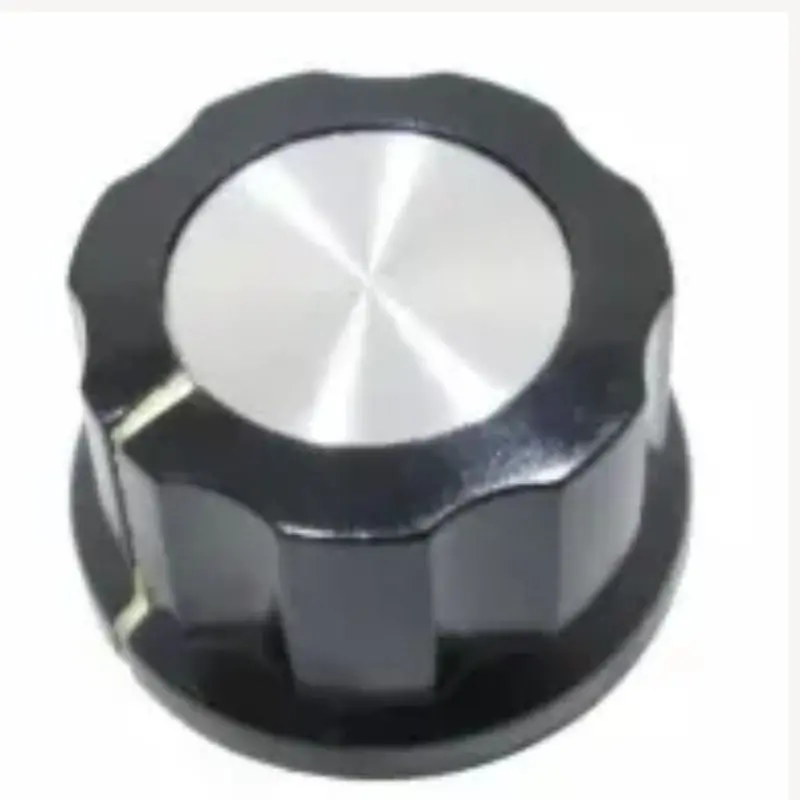 23 Mm Black Plastic Knob – 1/4″ Screw-On, 23 Mm × 14 Mm Profile 1
