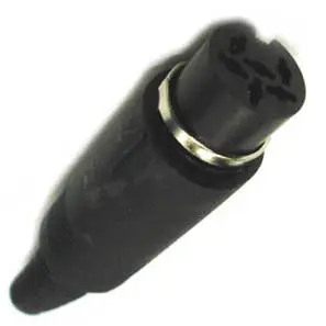 25-160-1 – 6-Pin Din Female Inline Connector With Matte Black Plastic Housing 1