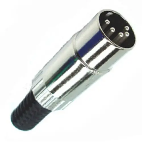 25-450-1 – 5-Pin Din Male Inline Connector With 180° Orientation And Metal Housing 1