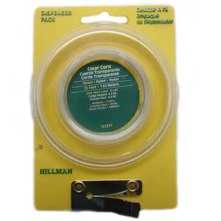 25-Foot Clear Nylon Cord With Dispenser And 10-Pound Safe Working Load 1