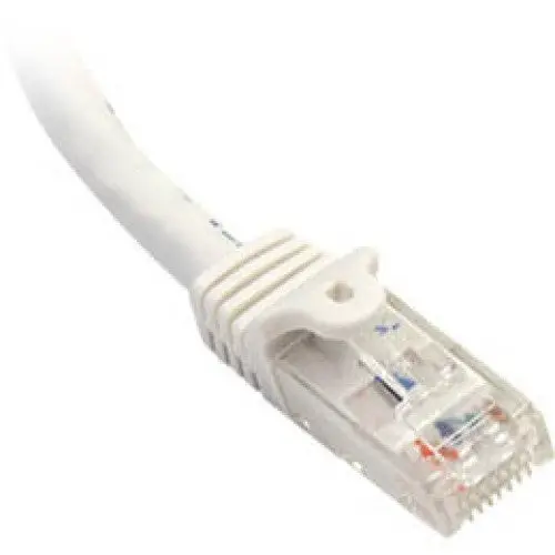 25-Foot White Cat6 Snagless Patch Cord — Low-Profile Boot, Easy Cable Management 1