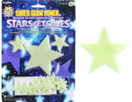 25-Piece Glow-In-The-Dark Star Decor Set 1