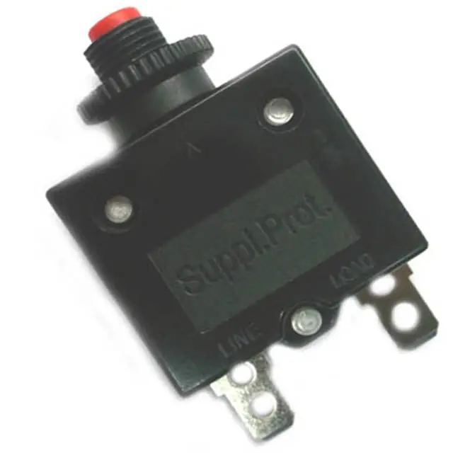 25A Red-Actuated Push-Button Circuit Breaker – 250Vac, Chassis Mount, 11Mm Diameter 1