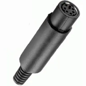 26-160-1 – 6-Pin Mini-Din Female Inline Connector With Reinforced Plastic Casing 1