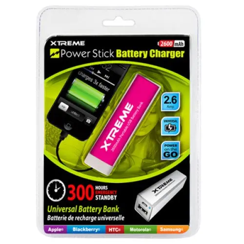2600Mah Pink Power Bank – Lightweight Portable Charger With Usb Cable 1