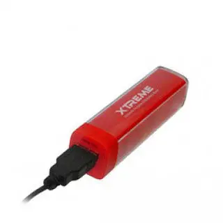 2600Mah Red Power Bank – Universal External Battery With Integrated Cable 1