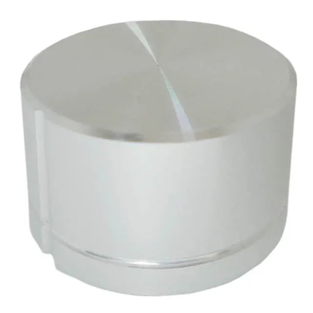 28Mm Snap-On Round Knob For 1/4" Shaft – Plastic, Silver Finish 1