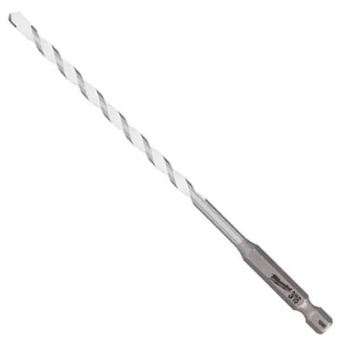 3/16" Shockwave Carbide-Tipped Drill Bit — 1/4" Hex Drive For Brick, Metal & Wood (Model 48-20-8884) 1