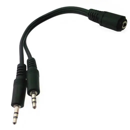 3.5F23.5M Stereo Audio Cable – 3.5Mm Trs Plug To Dual 3.5Mm Jacks, Shielded 1