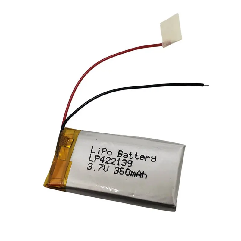 3.7V Lipo Battery – 360 Mah Rechargeable Cell With Leads (42×21×4 Mm) 1