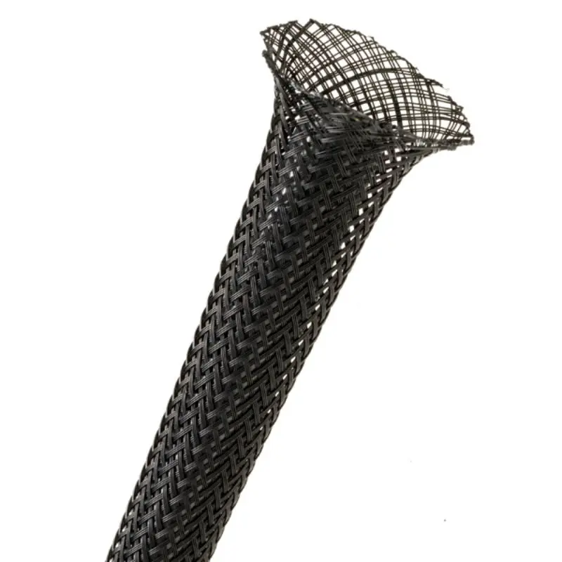 3/8 In Expandable Braided Sleeve – Black, 10 Ft Length, Flexible & Durable 1