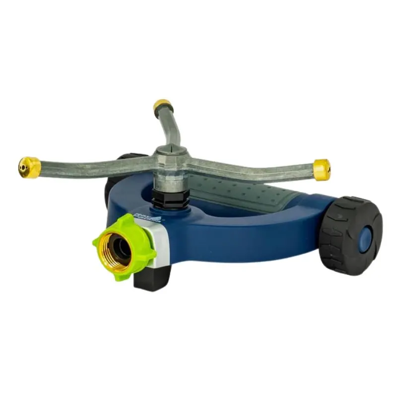 3-Arm Revolving Metal Sprinkler With Weighted Wheel Base 1