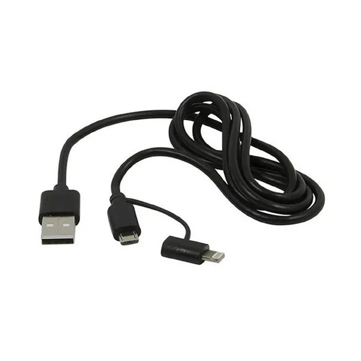 3-Foot Black Usb Cable – A-Male To Lightning (8P) And Micro-B (Model Msusbscml) 1