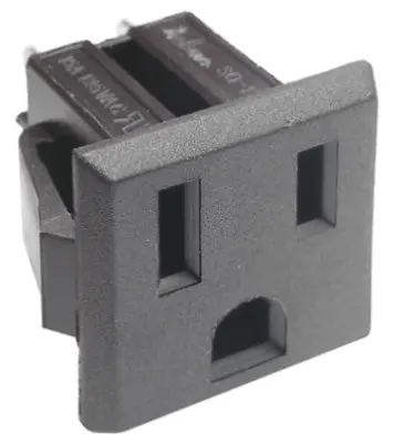 3-Position Ac Power Socket — 15A, 125V, Chassis Mount 1