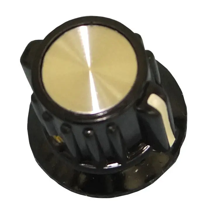 3015 Ribbed Plastic Knob – 1/4" Shaft, 20Mm Diameter, Skirted Design, 17Mm Height, Black 1