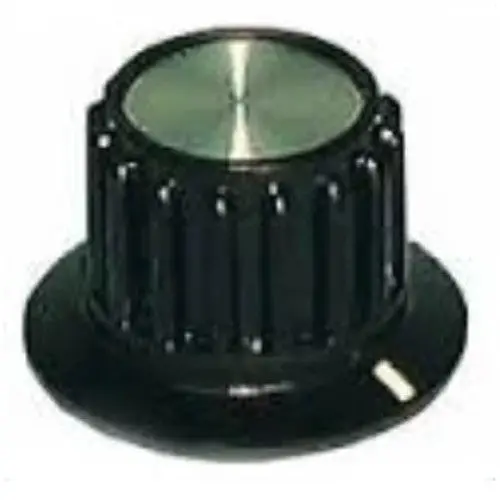 3040 – 35Mm Black Plastic Knob, 1/4" Bore, Screw-Attachment Style 1