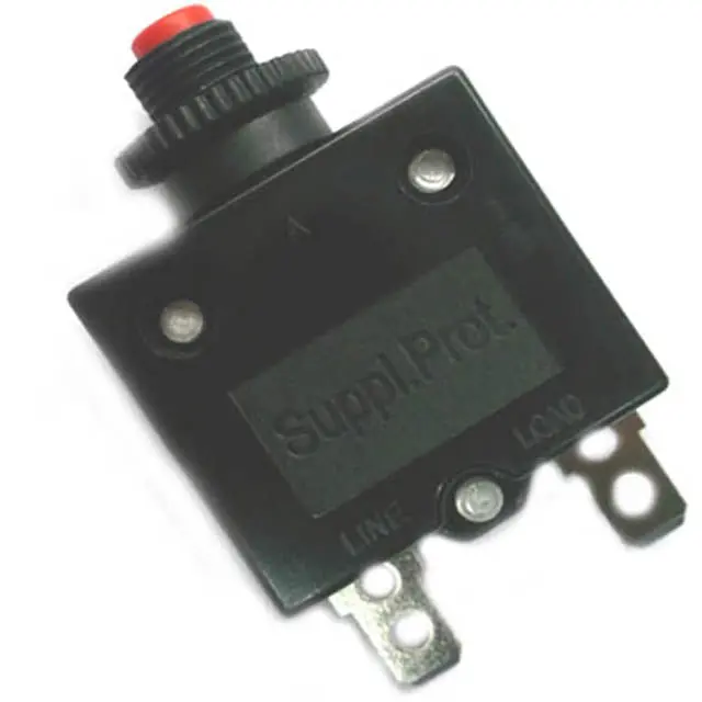 30A Red-Actuated Push-Button Circuit Breaker – 250Vac, Chassis Mount, 11Mm Diameter 1