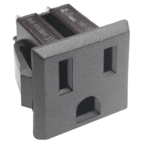 31-043-1 15A, 125Vac 3-Pole Chassis-Mount Ac Socket 1