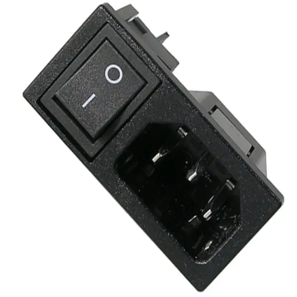 31-047-1 – 3-Pin Ac Power Plug, 10A, 250V, Built-In Toggle Switch, Quick-Connect Chassis Mount 1