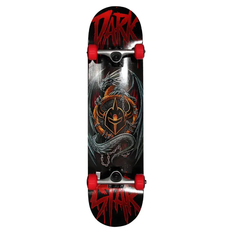 31-Inch Double Kicktail Skateboard – Abyss Red Deck 1