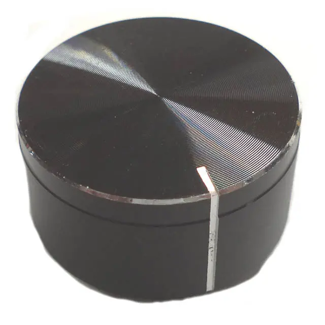 32Mm Snap-On Round Knob For 1/4" Shaft – Plastic, Black & Silver 1