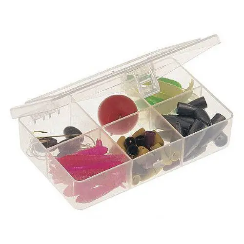 3448-60 Clear Component Storage Box – 45×275×25 Mm, 6-Compartment Flip-Top Design 1
