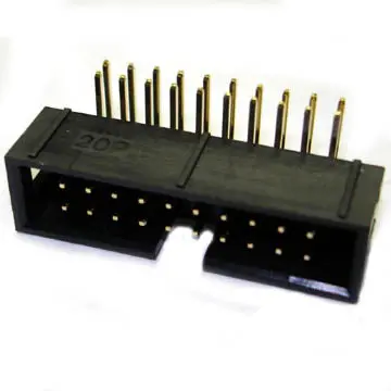 35-620-0 20-Pin Shrouded Header – Keyed, Black Pc Board Mount (2-Pack) 1