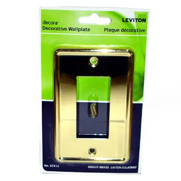37212-Bbs Bright Brass Decora Single-Gang Metal Wall Plate 1