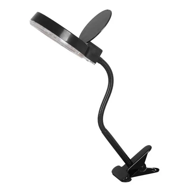 3X Led Magnifying Clip Lamp – Flexible Gooseneck, Adjustable Focus, Sleek Black Design 1