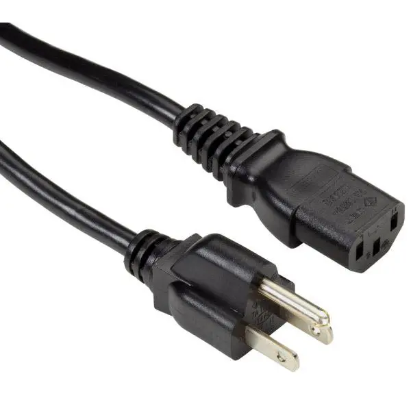 4-Foot Round Power Cord – 3/18 Awg Sjt, Nema 5-15P To Female C13, Black Jacket, Compact Design 1