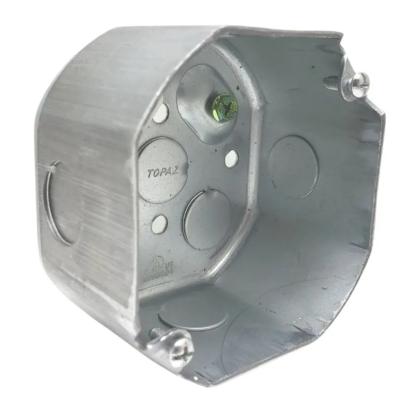 4-Inch Octagonal Steel Electrical Box – 2-1/8" Depth, Pre-Punched Knockouts, Rugged Construction 1