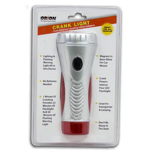 4-Led Crank-Powered Flashlight With Magnetic Base And White Light 1