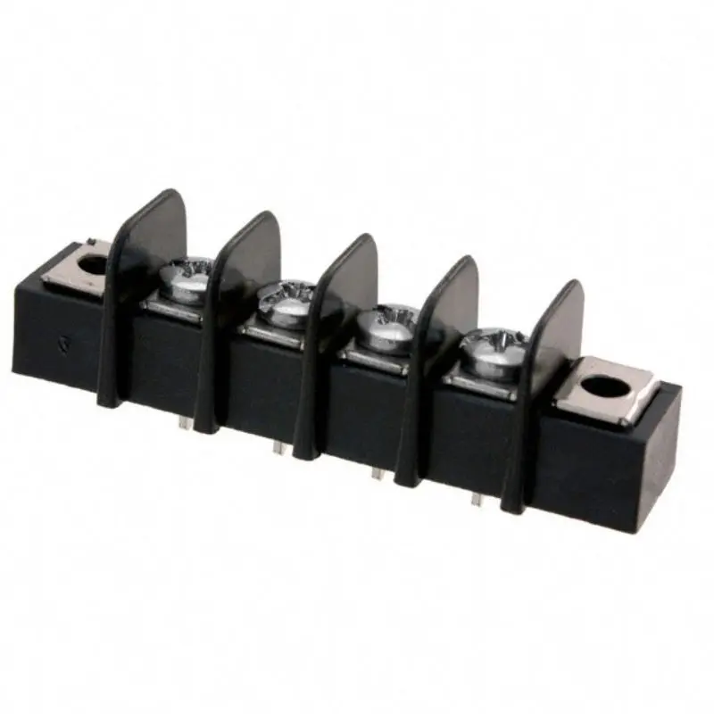 4-Pole Pcb Terminal Block, 1-Row, Black Housing, Model 0387206204 1