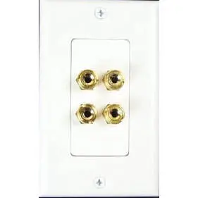 4-Position Binding Post Wall Plate – Speaker Terminal Mounting Solution 1