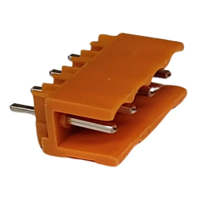 4-Position Male Header Pcb Terminal Block, 5 Mm Pitch, Orange Housing, No Side Panels 1