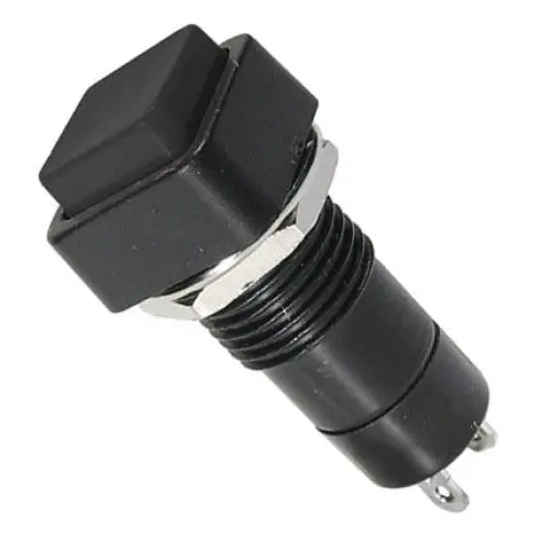44-481-1 Single Black Square Momentary Push Switch – 1P1T No, 3A/125Vac 1