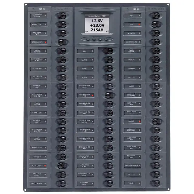 44-Space 12Vdc Digital Circuit Breaker Panel – Integrated Digital Display 1