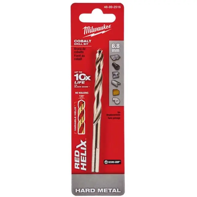 48-89-2516 Precision 6.8Mm Cobalt Drill Bit — Red Helix Design For Tough Materials 1
