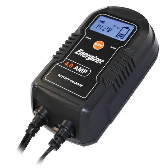 4A Dual-Voltage Battery Charger For Lead-Acid Batteries – 6V/12V With Clip Leads, Cables, And Digital Display 1