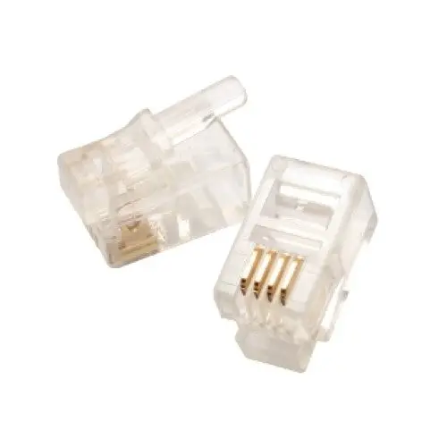4P4C Modular Telephone Plug – Handset Compatible, Pack Of 100 1