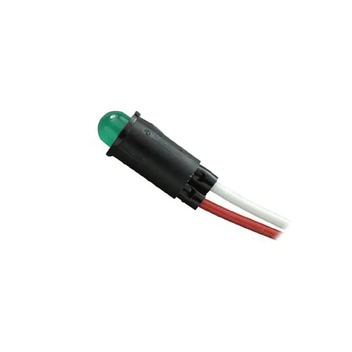 5100H5 – Green Led Indicator Lamp, 2.2V, 6.35 Mm, 30 Mcd, 20 Ma, Wire Leads 1
