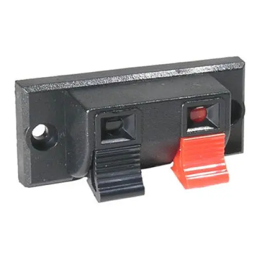 58-099-2 Dual-Pack Rectangular 2-Terminal Speaker Block – 18×54 Mm, Red/Black, 2 Per Package 1
