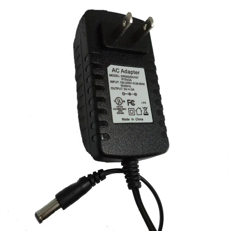 5Vdc, 2A Ac/Dc Adapter – 2.1Mm Center-Positive Plug, Universal 100–240Vac Input 1