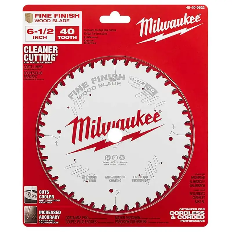 6.5" 40-Tooth Fine-Finish Circular Saw Blade For Precision Wood Cuts 1