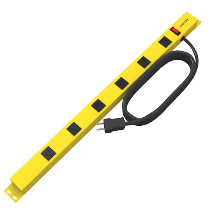 6-Outlet Metal Power Strip – 4-Foot Cord, 600-Joule Surge Protection, 14/3 Sjt Gauge, Mounting Holes Included 1