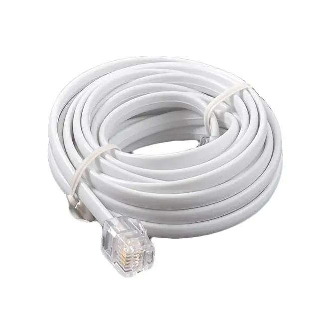 6-Pin Modular Patch Cable – Straight-Through, Male-To-Male, 6 Ft, White Jacket 1